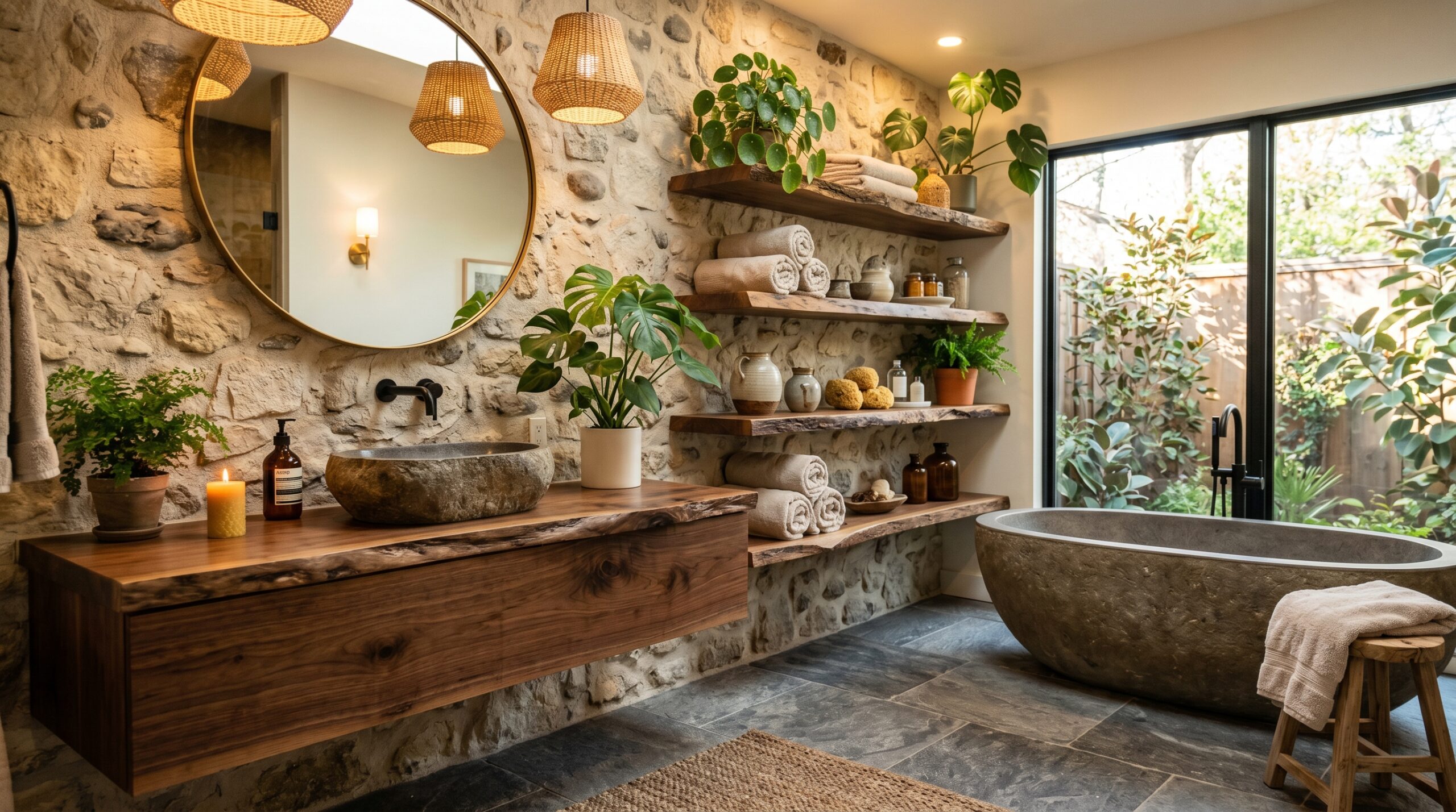 Natural Wood Live Edge Shelves