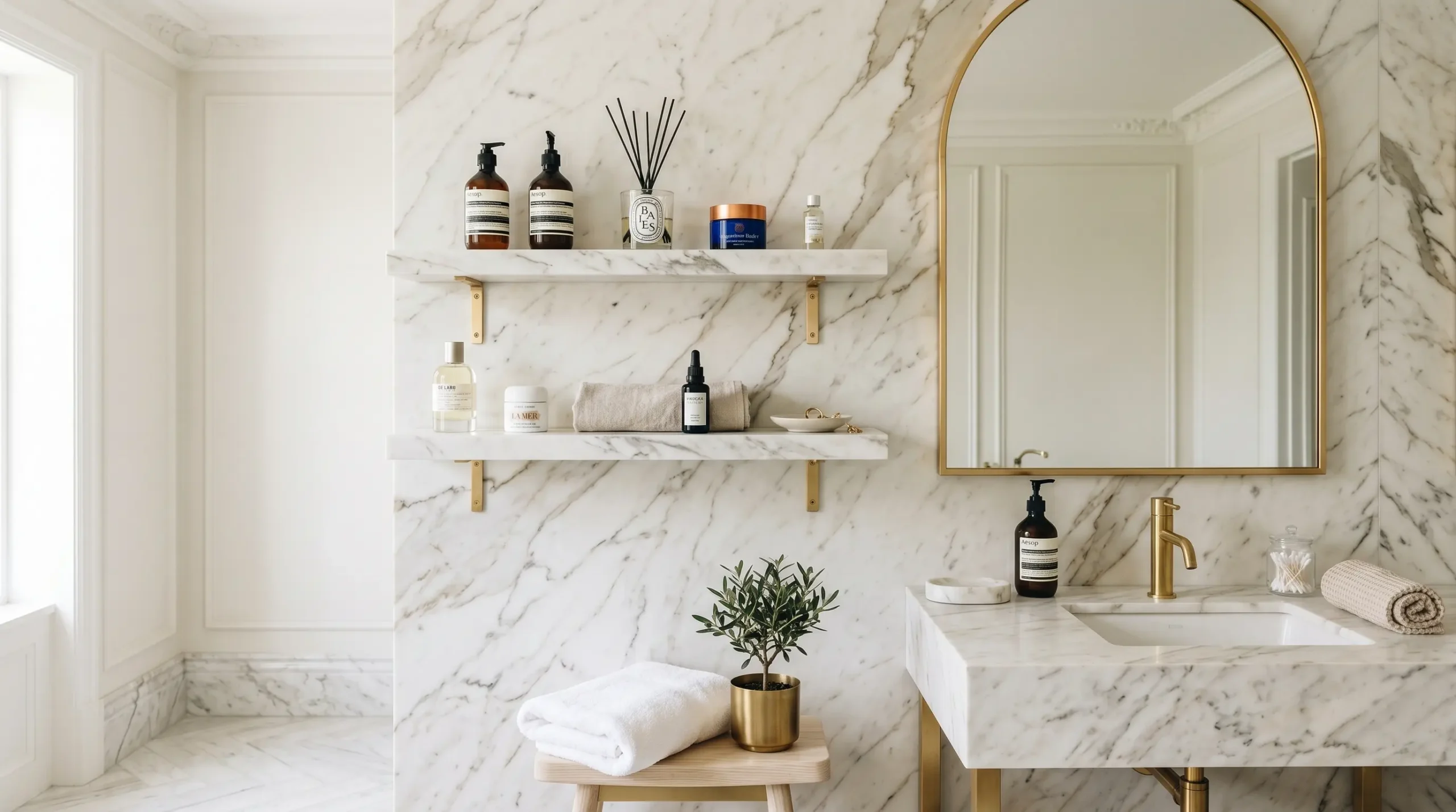 Marble Shelves for a Luxury Finish