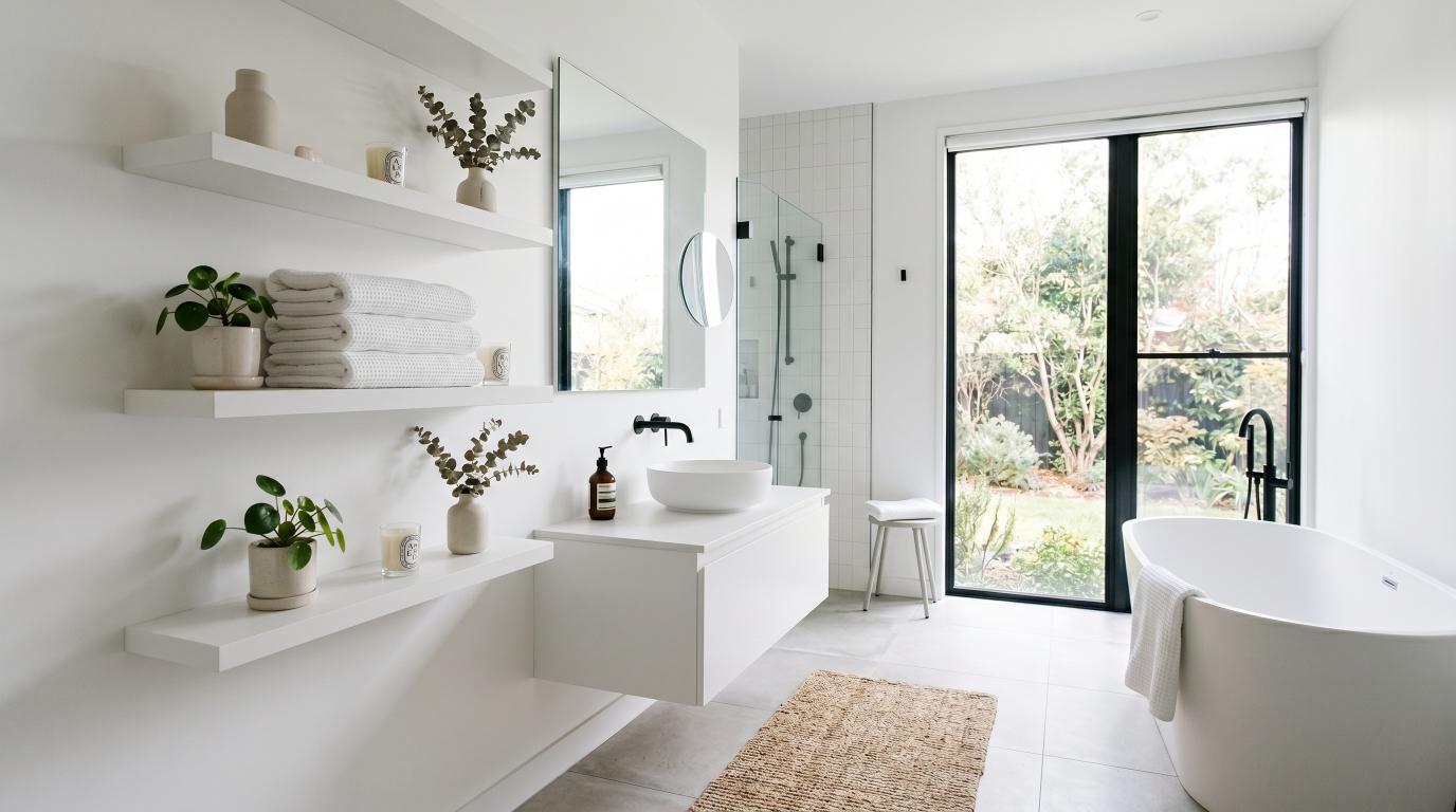 Minimalist White Wall Shelves
