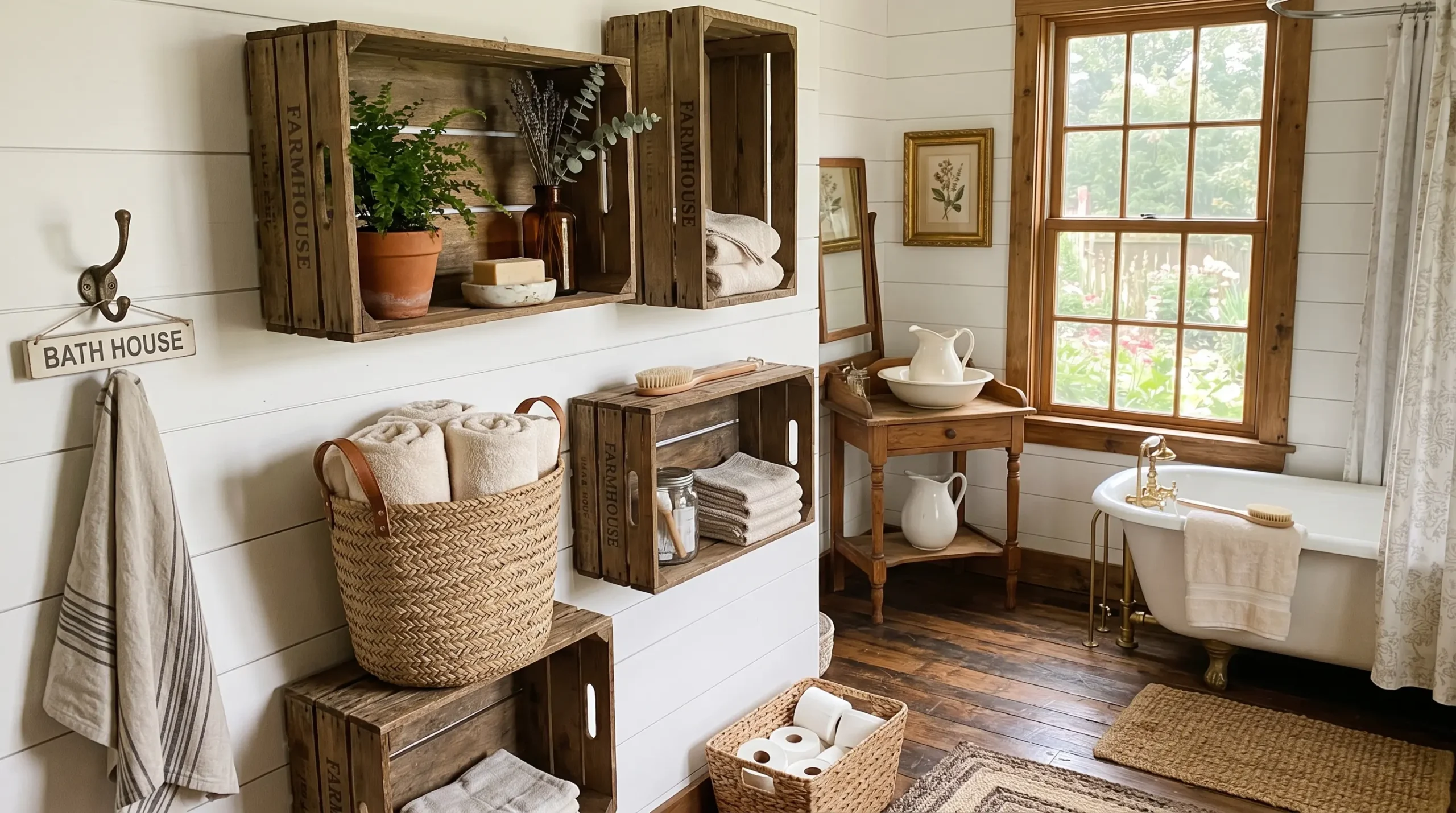 Rustic Farmhouse Crate Shelves