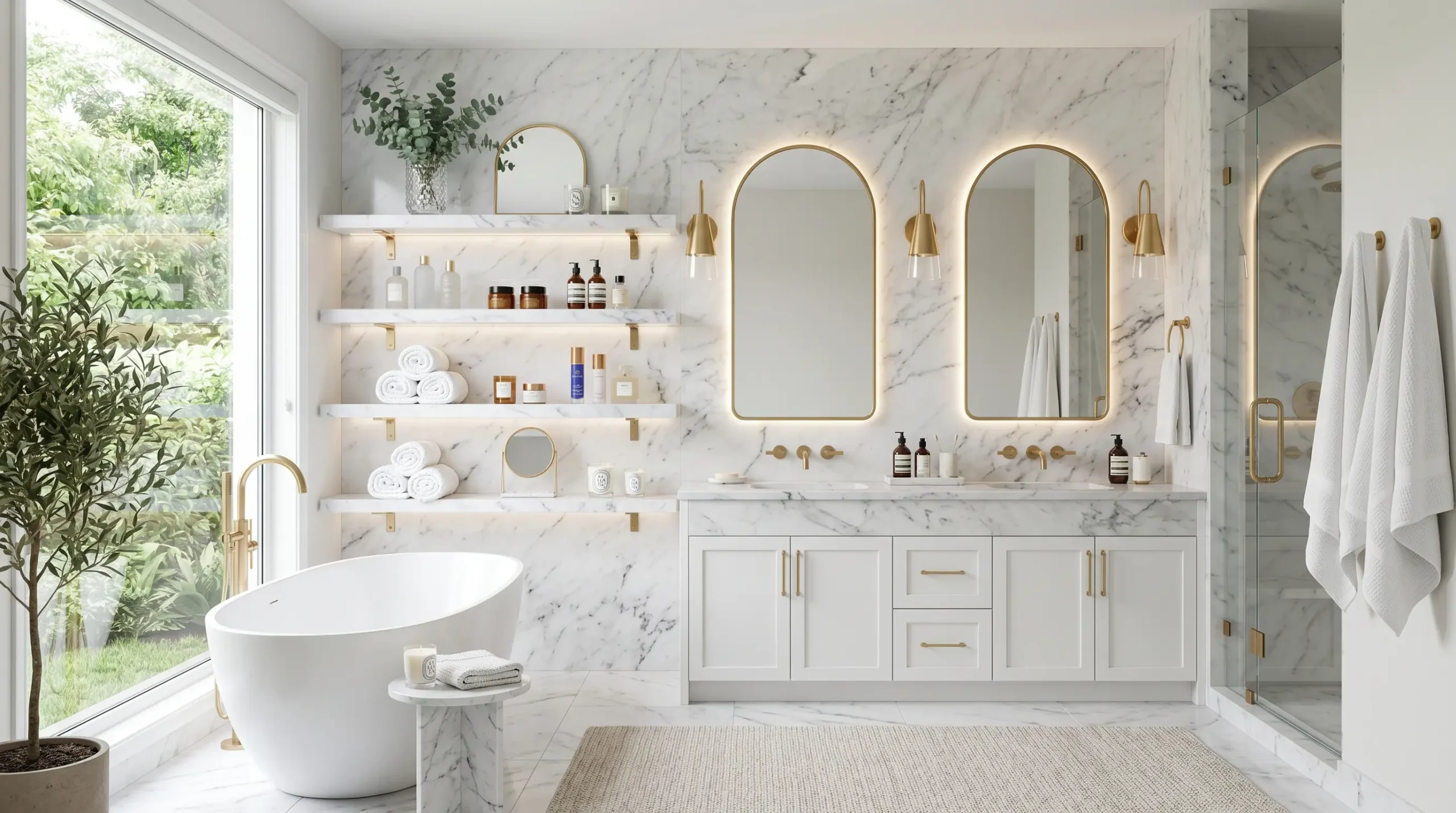 Shelf and Towel Bar Combination