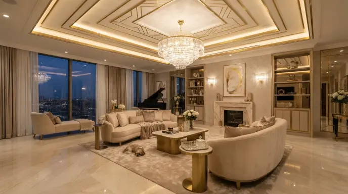 Luxury Gold Accent Ceiling