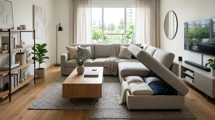 Sofa with Built-In Storage