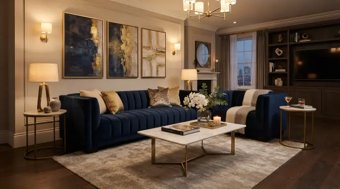 Velvet Modern Sofa