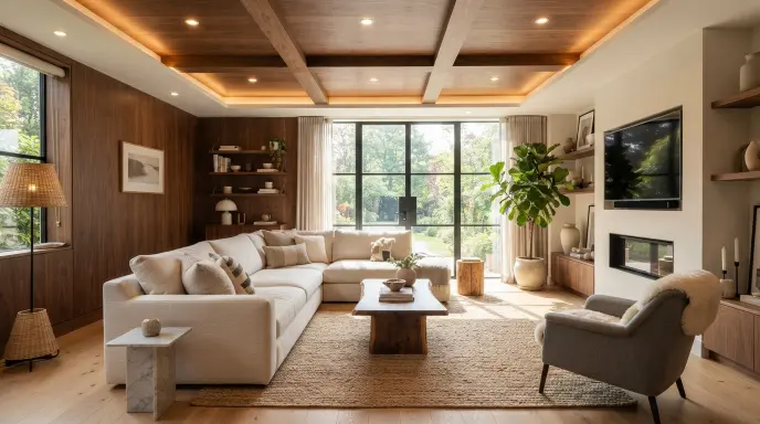 Wooden Panel False Ceiling